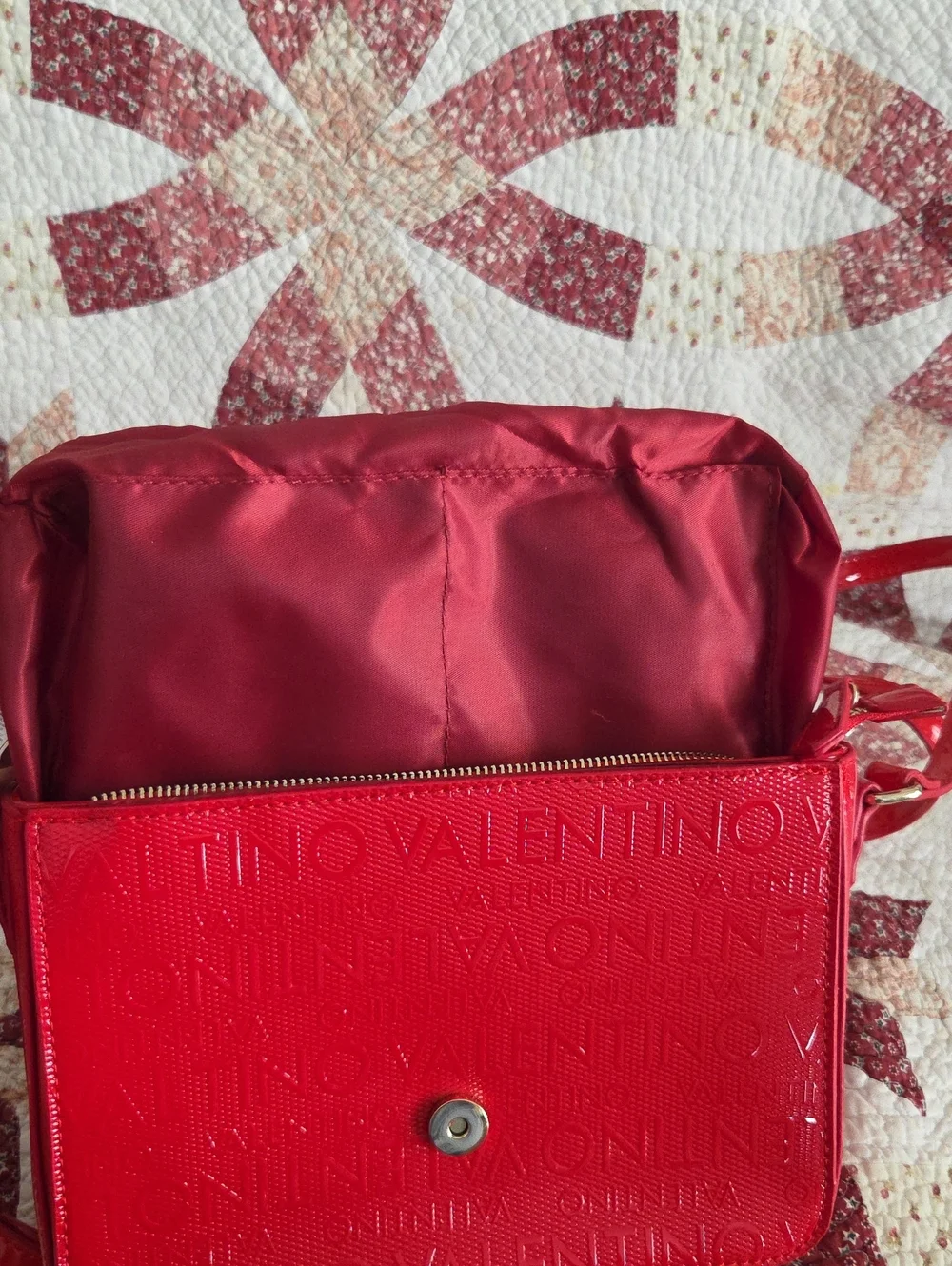 Valentino by Mario Red Crossbody Vegan Leather NWOT